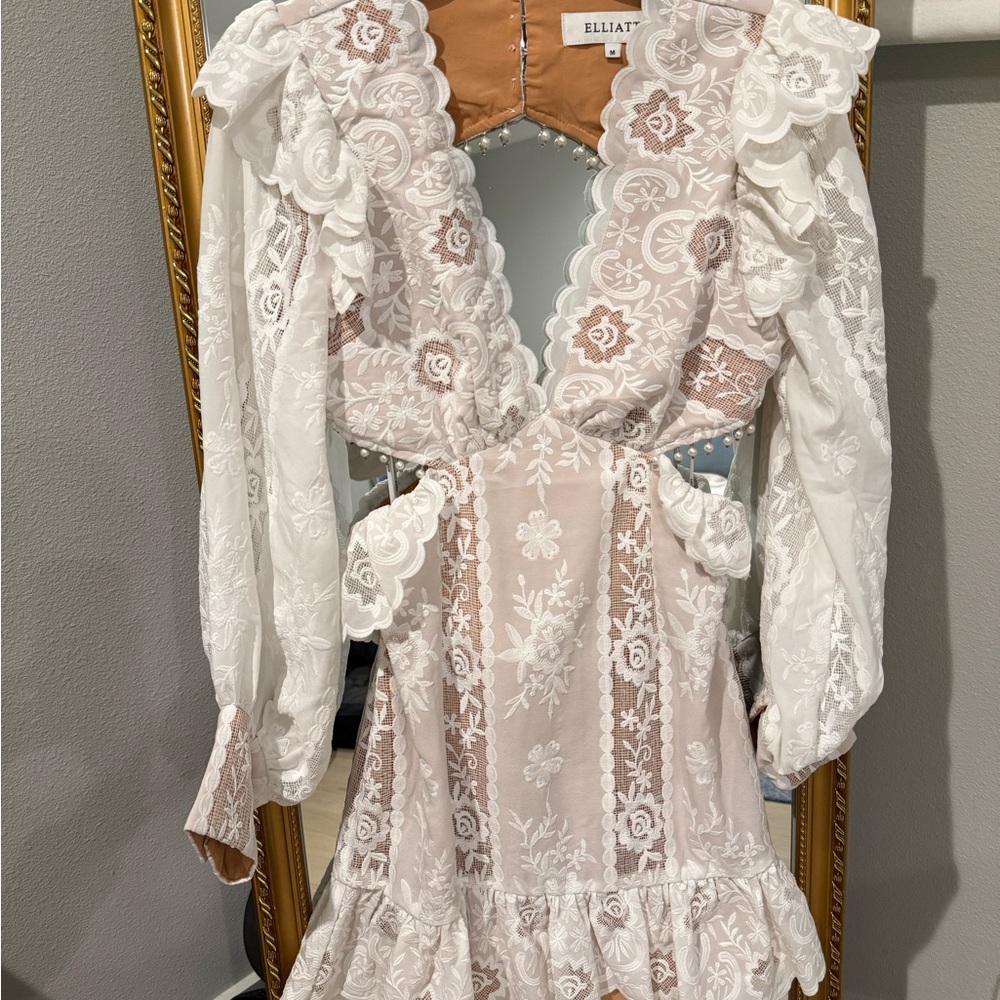 Elliatt White and Pink Lace Dress